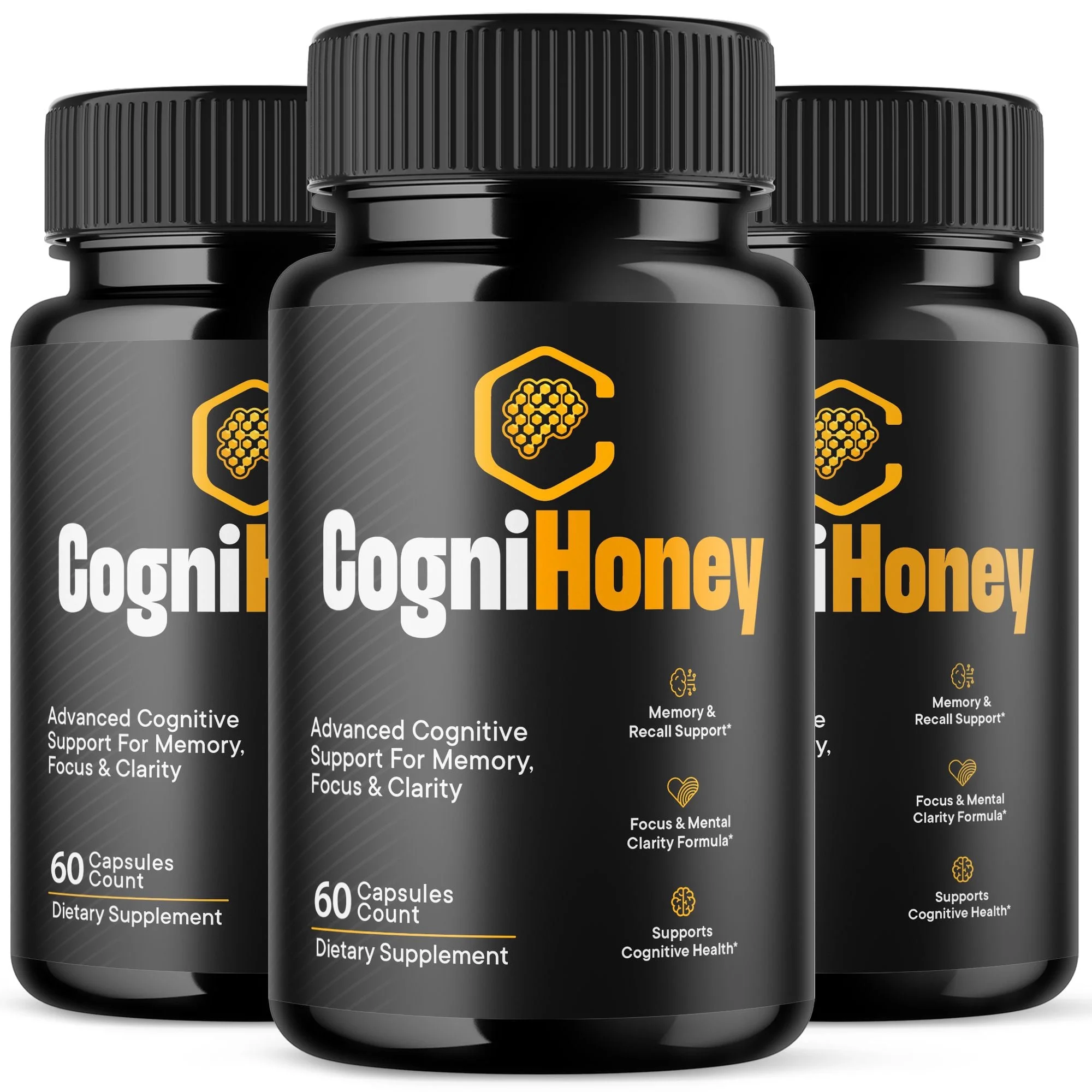 Cognihoney® daily memory & focus support capsule — 3 bottle pack